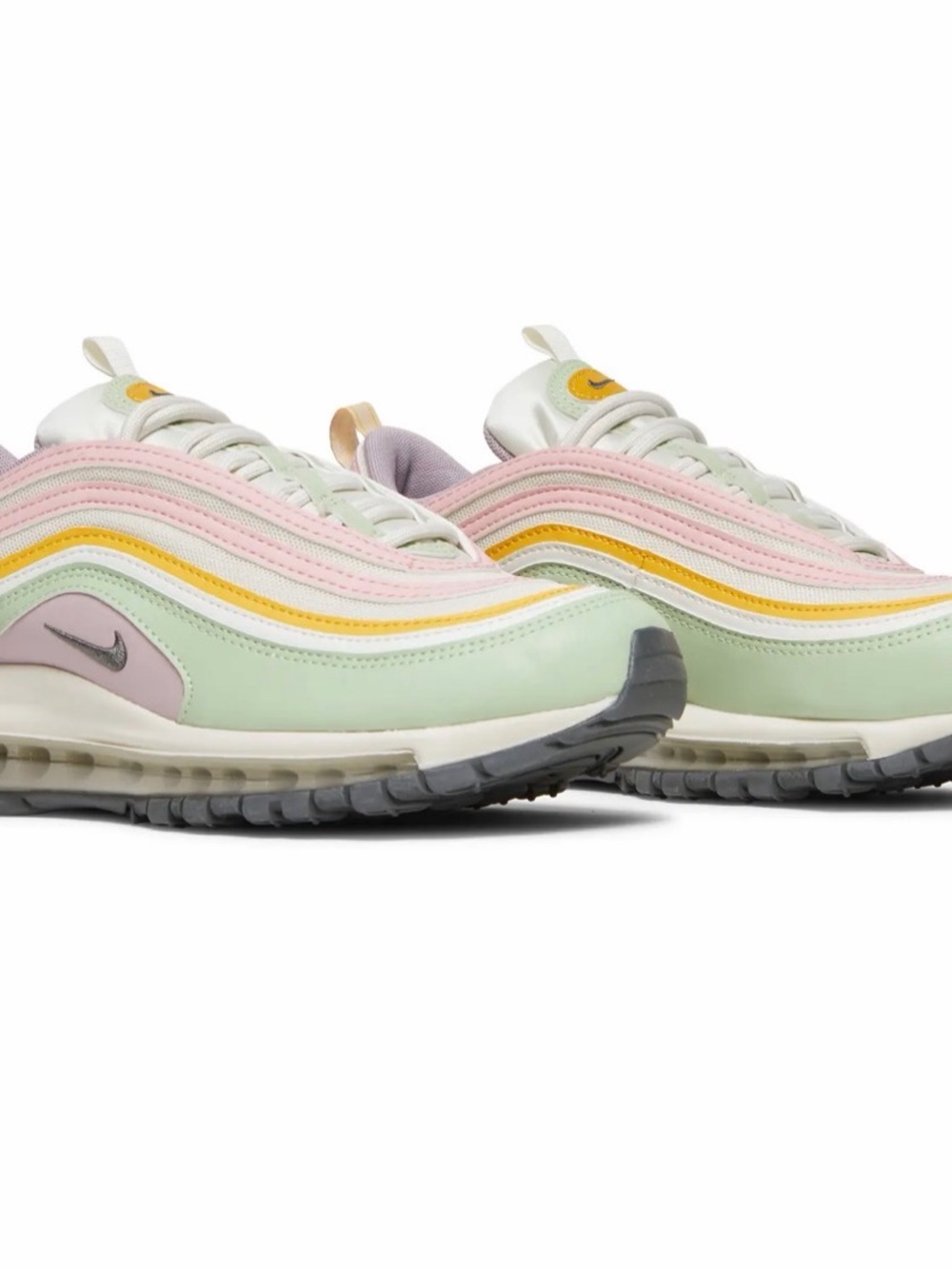 Nike Women’s Air Max 97 Pastel Green with Pink & Yellow Accents - Picture 1 of 8